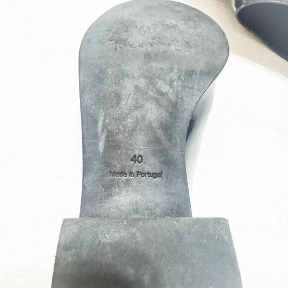 COS Black Patent Leather Round Toe Square Toe Shoes Booties Size 40 Portugal - Picture 4 of 5